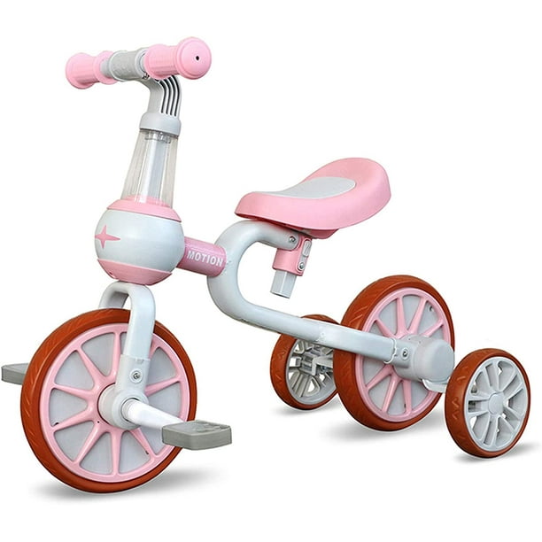 3 in 1 Kids Tricycles for 14 Years Old Kids with Detachable Pedal and Training Wheels Baby