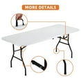 6 FT Folding Table Heavy Duty Plastic Indoor Outdoor Portable Fold Up