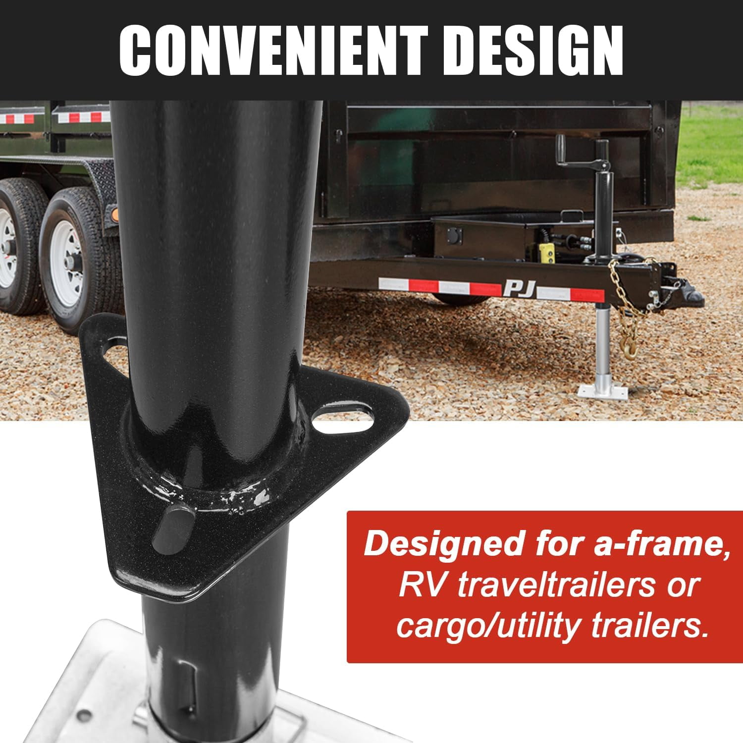 A- Frame Trailer Jack 2000 lbs, 14 Inches Vertical Travel for A-Frame Travel, Cargo and Utility Trailers