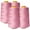 PINK, variant on AK Trading 4-Pack Rose Pink All Purpose Sewing Thread Cones (6000 Yards Each) of High Tensile Polyester Thread Spools for Sewing, Quilting, Serger Machines, Overlock, Merrow & Hand Embroidery.