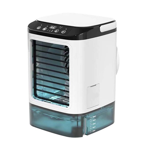 Portable Tower Fan, Evaporative Air Cooler with Touch Screen, Fan Speed&Spray, 7 RGB Lights,USB Powered,Portable Air Conditioners for Home Office