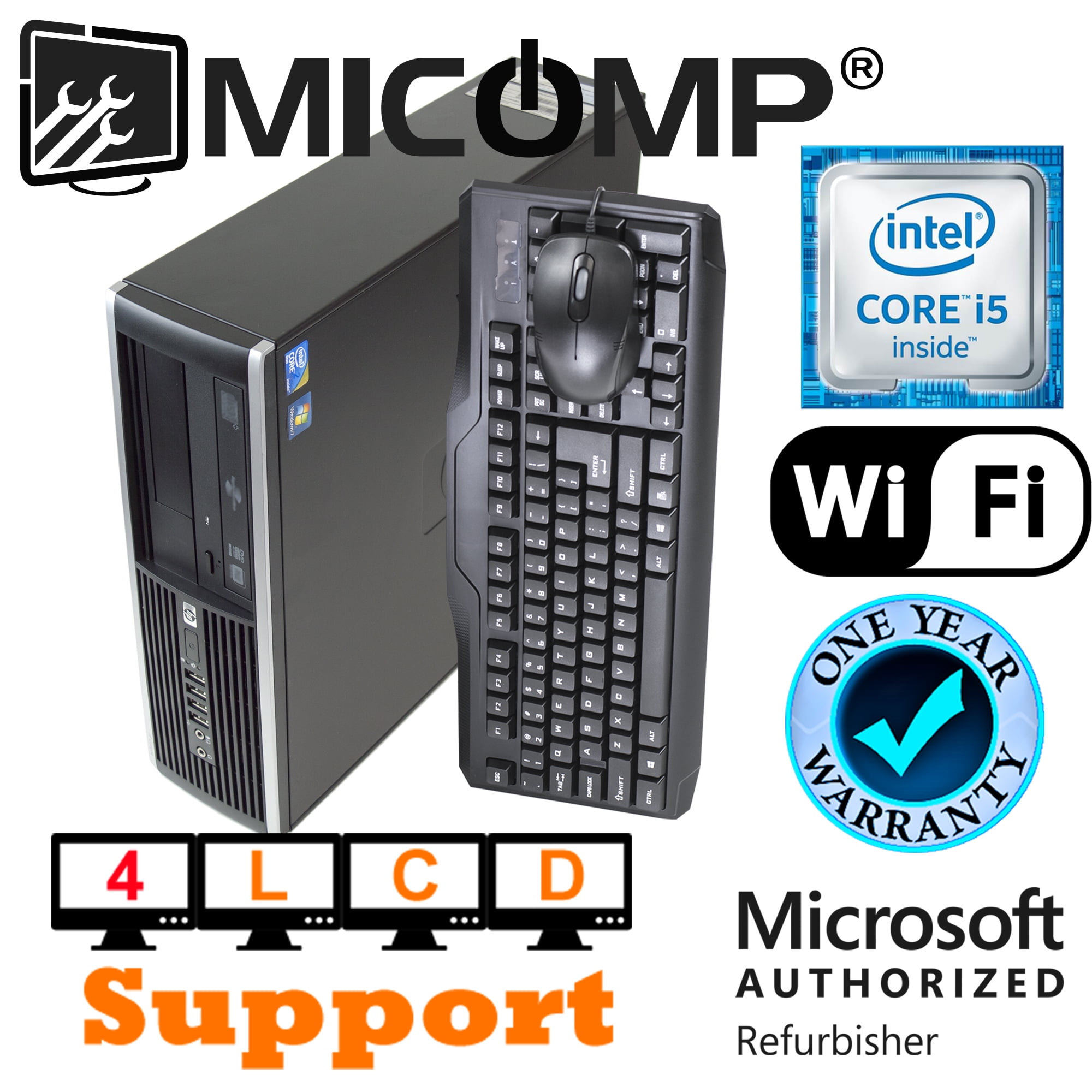 Hp Elite 8200 Computer PC I5-2400 Quad Core 3.1Ghz 16GB 250GB SSD Windows 10 WiFi Pro Quad VGA Supports 4 LCD Display... by HP