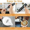 thumbnail image 5 of LNGOOR Electric Milk Frother HandHeld 3 Speed Rechargeable Drink Mixer Foam Maker with 3 Portable Whisks for Coffee, Cappuccino, Matcha, Egg Whisk, 5 of 6