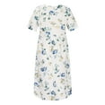 thumbnail image 5 of Edvintorg Dresses for Women Fashion Floral Printing Round Neck Casual Beach Dress Summer Short Sleeve Loose Dress with Pockets, 5 of 6