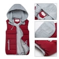 thumbnail image 5 of comerut Women Vest Candy Color Warm Autumn Winter Hooded Drawstring Waistcoat Jacket for Daily Wear, 5 of 8