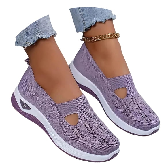 Women Casual Shoes Walking Sneakers Slip On Shoes Elderly Footwear Breathable Non Slip Soft Sole For Outdoor Daily Wear ,Us Size:8