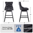 thumbnail image 2 of Tewloss 26" Swivel Bar Stools Set of 4 Velvet Counter Height Chairs for Home Kitchen Dining, Black, 2 of 8