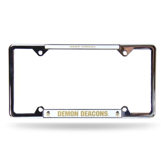 Wake Forest Demon Deacons EZ View Chrome Metal License Plate Frame