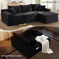 thumbnail image 4 of Lunale Small Modular Sectional Sofa with Movable Chaise, L-Shaped Boneless Cloud Couch for Living Room, Black (Right Facing Chaise), 4 of 9
