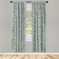 thumbnail image 2 of Ambesonne Vintage Curtains, Floral Squares Mosaic Art, Pair of 28"x63", Reseda Green and Grey Yellow, 2 of 3