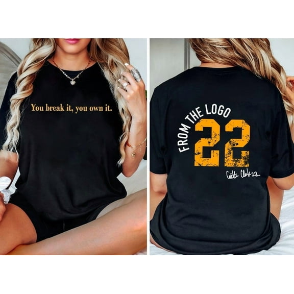 NatNat Caitlin Clark 22 Print Crew Neck Short Sleeve Unisex T-Shirt