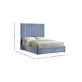 thumbnail image 3 of Maykoosh Renaissance Rhapsody Modern Contemporary Velvet Upholstered Bed With Deep Channel Tufting And Custom Acrylic Legs-Color:Sky Blue,Size:Queen, 3 of 9
