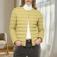 thumbnail image 5 of Miluxas Autumn and Winter Women's Collarless Puffer Jacket Lightweight and Convenient Slim Short Warm Coat Yellow XXS, 5 of 9