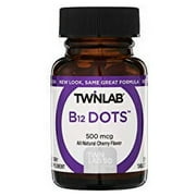 Twinlab B12 Dots - Vegetarian Vitamin B12 Sublingual Natural Energy Pills - B12 Vitamins for Nerve & Brain Health, Energy Boost & More - Vitamin B 12 500 mcg, Cherry Flavor 250 Lozenges (Pack of 1)