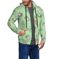 thumbnail image 2 of Wukai Spring Gnome Print Men's Zip-Up Hoodie,Fleece Full-Zip Hoodie for Men, Hooded Sweatshirt-Large, 2 of 5