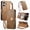 Brown, variant on Decase Anti-Scratch PU Leather Wallet Case Compatible with iPhone 16 Pro,Shockproof Magnetic Buckle Hybrid Case Cover with Zipper Pocket Credit Card Slot Cash Slot Wrist Strap Lanyard,Black