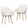 thumbnail image 1 of vidaXL Dining Chairs 2 pcs Cream Fabric, 1 of 4