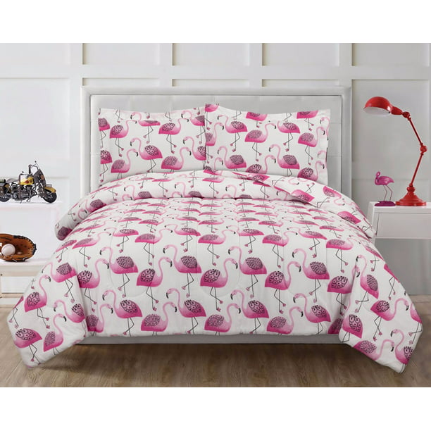 Mainstays Pink Flamingo Kids Comforter, Flamingo Queen Bedding
