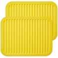 thumbnail image 1 of Silicone Trivets - 9" x 12" Silicone Potholder [2 Set ] Silicone Pot Holders - Spoon Rest - Kitchen Table Mat - Hot Pads - Large Coasters (Black), 1 of 8