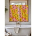 thumbnail image 7 of Kitchen Curtains 45 Inches length, Pink Orange Yellow Daisy Window Treatment Curtain Drapes, Spring Floral Botanical Lightweight Window Panels for Living Room Bedroom, 52"x45", 2 Panels, 7 of 7