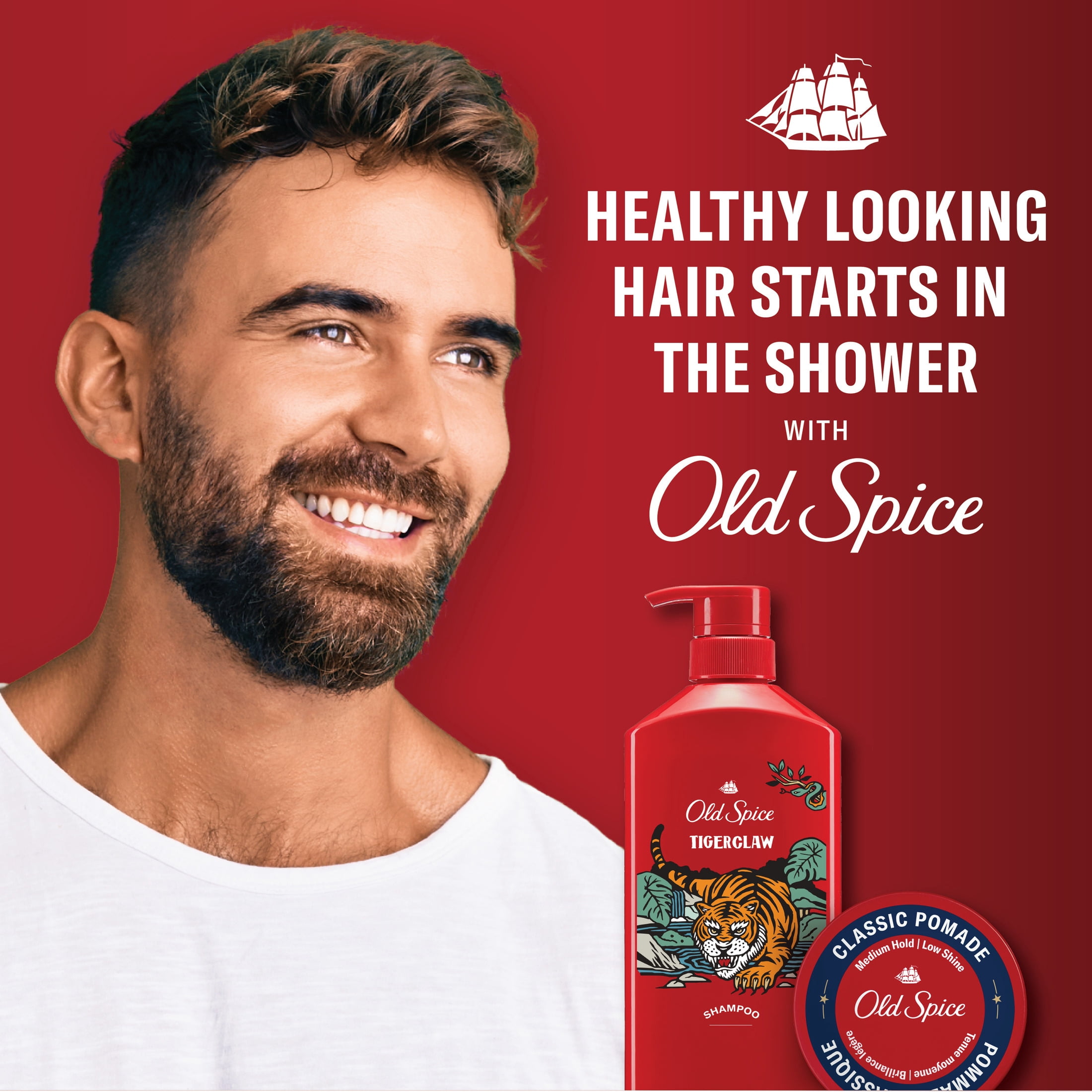 Old Spice Tiger Claw Shampoo for Men, Healthier, Fuller, More Moisturized Looking Hair, 21.9 oz