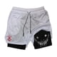 thumbnail image 1 of Berserk-pantalones cortos deportivos 2 en 1 para hombre, Shorts de secado rápido para correr, entrenamiento de gimnasio y Fitness, doble cubierta, Verano, 1 of 5
