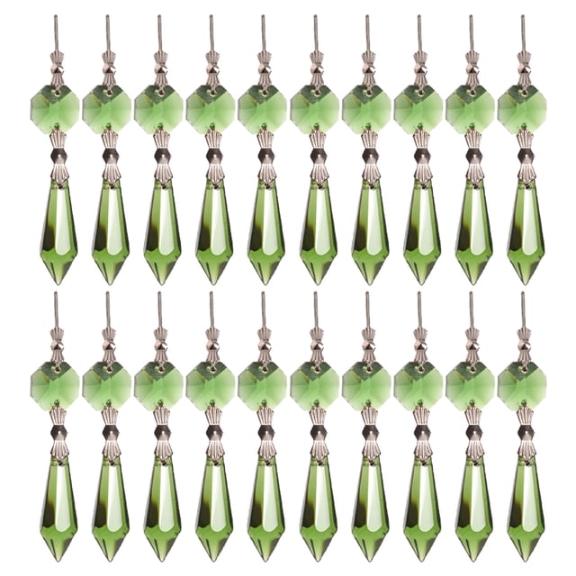 20 piezas de prismas de cristal con forma de carámbano para candelabros con piezas de repuesto para luces de cristal con cuentas