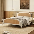 thumbnail image 4 of French Provincial Bed in Two Sizes & Colors - Crafted from Solid Pine & Rattan Polyester, 4 of 11