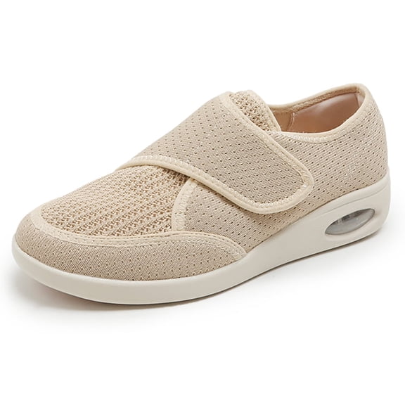 YOURDIARY Womens Wide Width Shoes Adjustable Strap Sneakers for Elderly Diabetic Plantar Fasciitis Swollen Feet