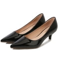 thumbnail image 4 of DADAWEN Women's Pumps Kitten Low Heels Black Comfortable Wedding Dressy Shoes 7 US, 4 of 4