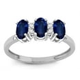 thumbnail image 2 of Star K� Genuine Sapphire 3 Three Oval Stones Promise Ring Wedding Band, 2 of 9
