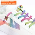 thumbnail image 2 of Rainbow Magnetic Lock Shoelaces para zapatillas de deporte Cordones elásticos sin ataduras Kids Adult Quick Shoe lace No Tie Shoe cordones Rubber BandEstados Unidos Gao Jinjia LED, 2 of 2
