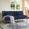 thumbnail image 7 of COMHOMA Convertible Futon Sofa Bed Upholstered Futon Couch Fabric Sleeper Sofa, Blue, 7 of 7