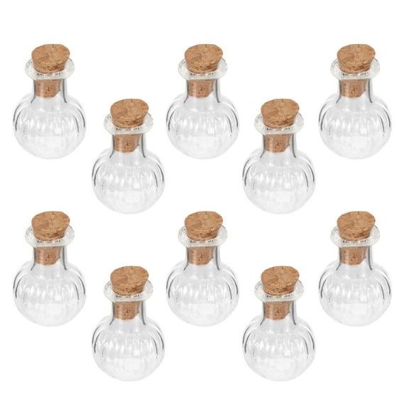 Glass Vials with Cork Stoppers for DIY Decoration Mini Wishing Bottles Assorted Color 10pcs