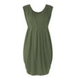thumbnail image 2 of Women's Maternity Dress - Summer Sleeveless Solid Color Pregnancy Gown, Breathable Pregnant Dress for Casual,Size for L, 2 of 4