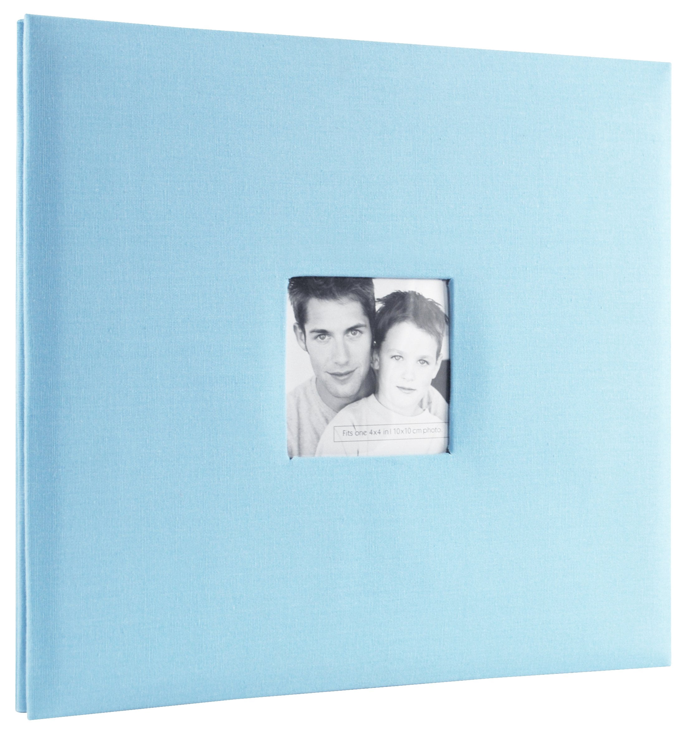 MBI Fashion Fabric Post Bound Album W/Window 12""X12""-Sky Blue