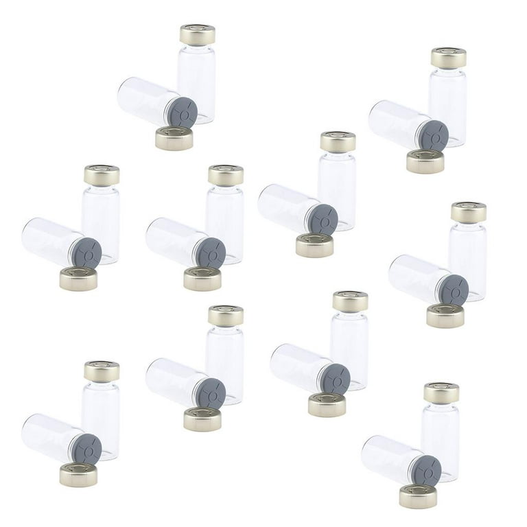20Pcs Empty Airless Sterile Glass Bottles Sealed Vials Makeup Cosmetic  Liquid 10ml 