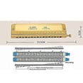 thumbnail image 4 of Chromatic Harmonica 16 Hole 64 Tone Mouth Organ Instrumentos Key of C Professional Musical Instruments, 4 of 5