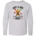thumbnail image 3 of Inktastic Artist Just a Girl Who Loves Art Long Sleeve Youth T-Shirt, 3 of 5