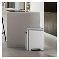 thumbnail image 4 of 2 X 4 Gal Trash Can, Stainless Steel Dual Compartment Step-on Recycling Bin with Soft-Close Lids & Removable Plastic Inner Buckets, 4 of 10