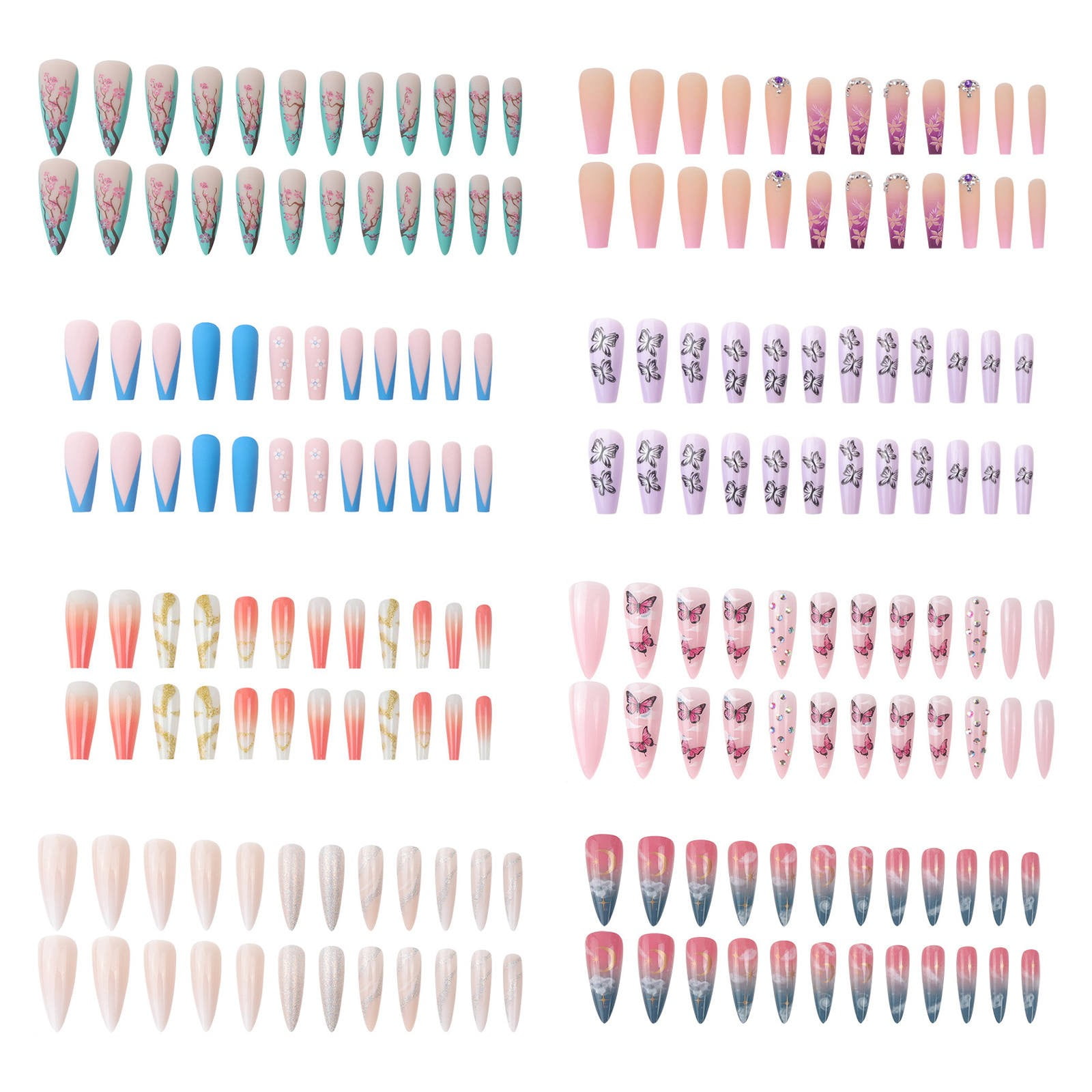 Nail Stuff for Acrylic Nails Comes with Everything Nail Paper Forms Coffin Toe Nail Cover Tips C Nail Tips Clear Toenail Correct in Nails Acrylic Long Curved Nail Tips Coffin Coffin