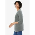 thumbnail image 3 of Woman Within Plus Size Perfect Three-Quarter Sleeve V-Neck Tunic, 3 of 6