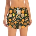 thumbnail image 4 of Lsque Autumn Harvest Pumpkin Basket Printed Women's Running Shorts with Liner Pockets,Elastic Quick Dry Workout Athletic Gym Yoga Shorts,Womens High Waist Shorts-Small, 4 of 9