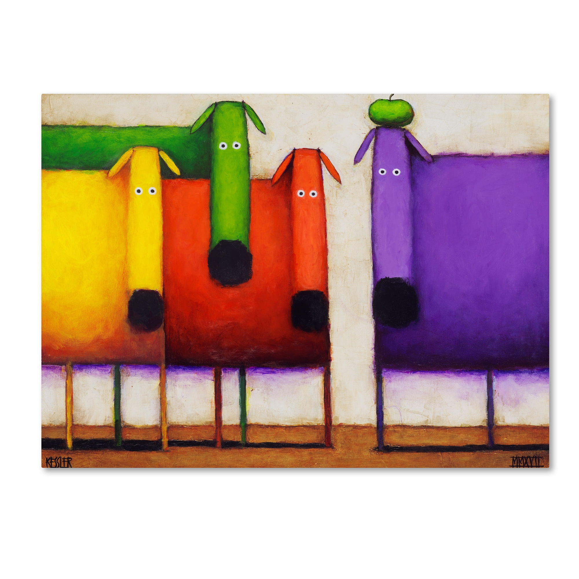 Trademark Fine Art 'Rainbow Dogs' Canvas Art by Daniel Patrick Kessler