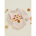 thumbnail image 3 of aturustex Thanksgiving Clothes for Baby Girls Boys 0-12M Infant Long Sleeve Sweatshirt Rompers Newborn Embroidery Letters Turkey Crew Neck Bodysuits Pr Loose Casual Daily Spring Fall Outfits, 3 of 8