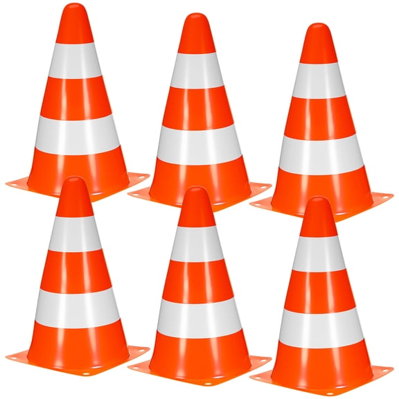 Hemobllo 6-Pack Stackable Traffic Cones for Parking Lot Safety and Road Barriers, Portable Lightweight Design for Easy Use