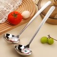 thumbnail image 3 of Juego de cucharas soperas y cucharón ranurado de acero inoxidable, juego de utensilios de cocina de 2 piezas para chefs caseros, mango largo de 28.5", resistente al calor, acabado pulido a espejo, 3 of 7