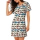 thumbnail image 2 of Fotbe Train Bata de Dormir para Mujer con Estampado, Camisón de Algodón de Manga Corta, Ropa de Dormir Casual, 2 of 6