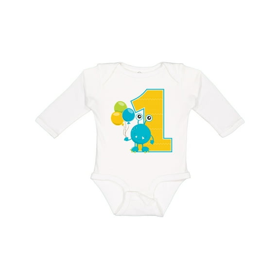 Inktastic First Birthday Monster Boys or Girls Long Sleeve Baby Bodysuit