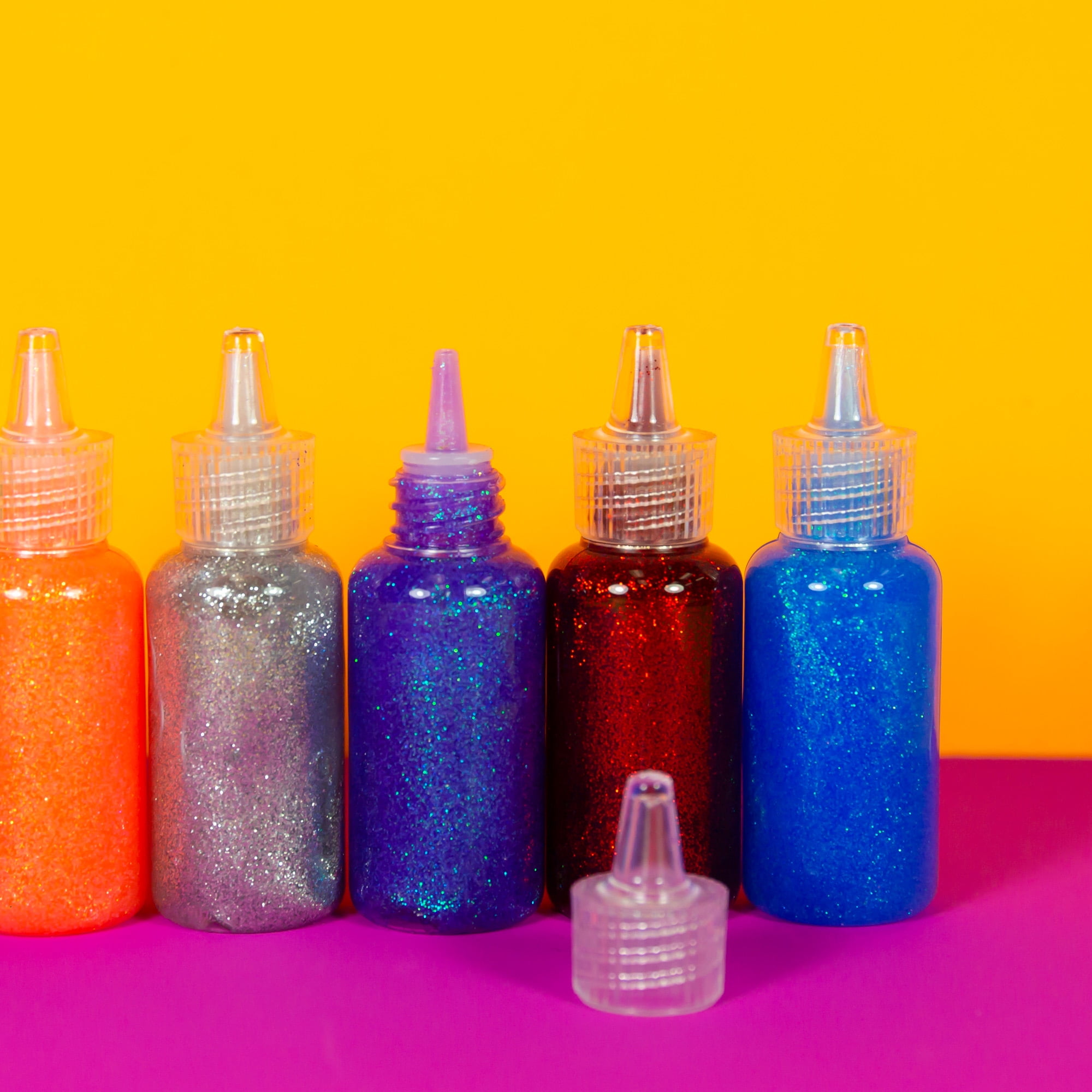 BAZIC Glitter Glue Tube 6 Color, Non-Toxic (120ml/Pack), 24-Packs